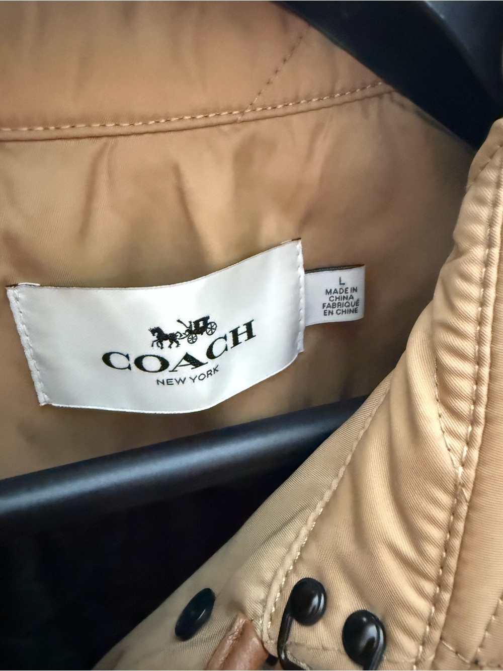 Coach Diamond-Quilted Tan Puffer Jacket - Picture 2 of 3